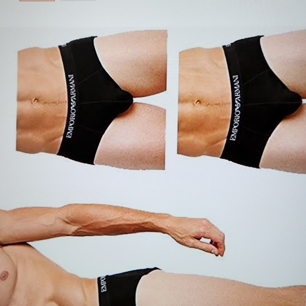 Emporio Armani Men's Cotton Brief 3 Pack, Black, Small